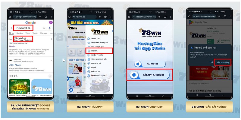 Hướng dẫn tải 78Win cho Android