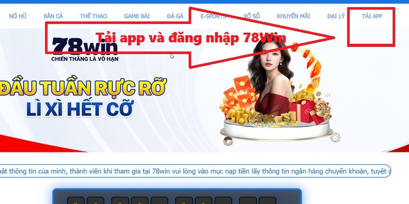 Tải app và đăng nhập 78Win